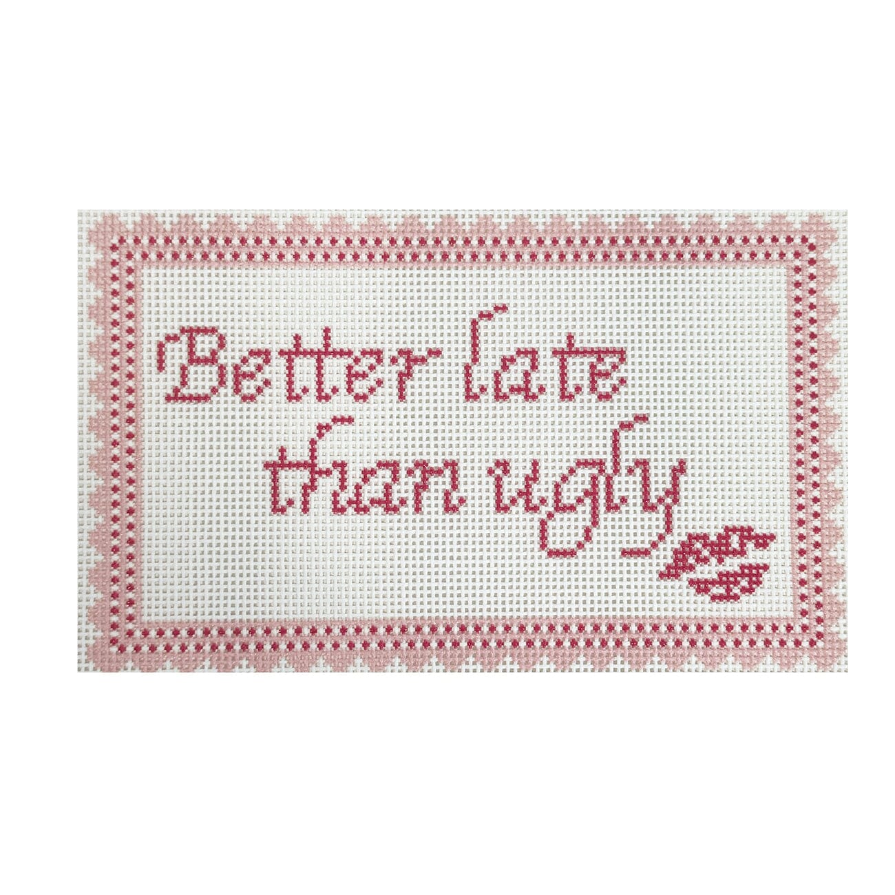 Better Late Than Ugly   Pink Painted Canvas Maura Nolan Designs 
