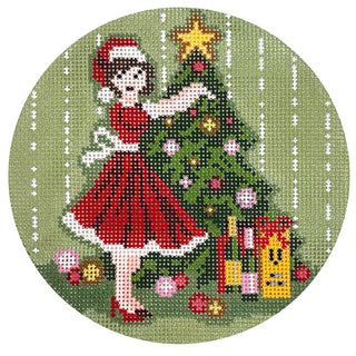 Betty Loves Bubbles Round #5 (Trimming Tree) with Stitch Guide Painted Canvas The Gingham Stitchery 
