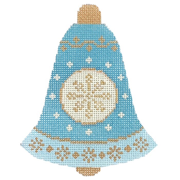 Betty's Bell Baubles - Blue Painted Canvas Stitch Rock Designs 