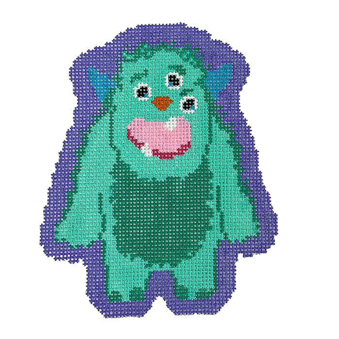 Big Green Guy Monster Painted Canvas Atlantic Blue Canvas  - 1
