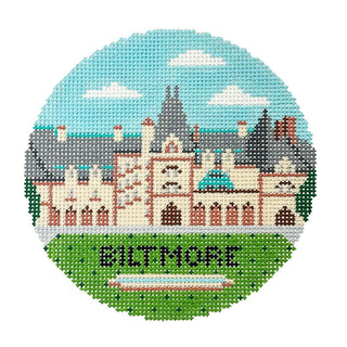 Biltmore Estate Round Painted Canvas Spellbound Stitchery 

