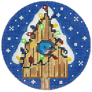 Birdhouse   Bluebird Painted Canvas Blue Ridge Stitchery 
