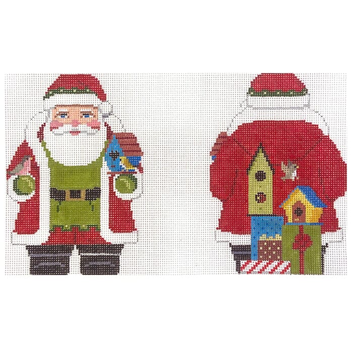 Birdhouse Santa 2 Sided   18M Painted Canvas Susan Roberts Needlepoint Designs Inc. 
