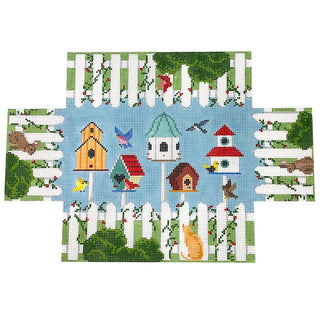 Birdhouses Brick Cover Painted Canvas Susan Roberts Needlepoint Designs Inc. 
