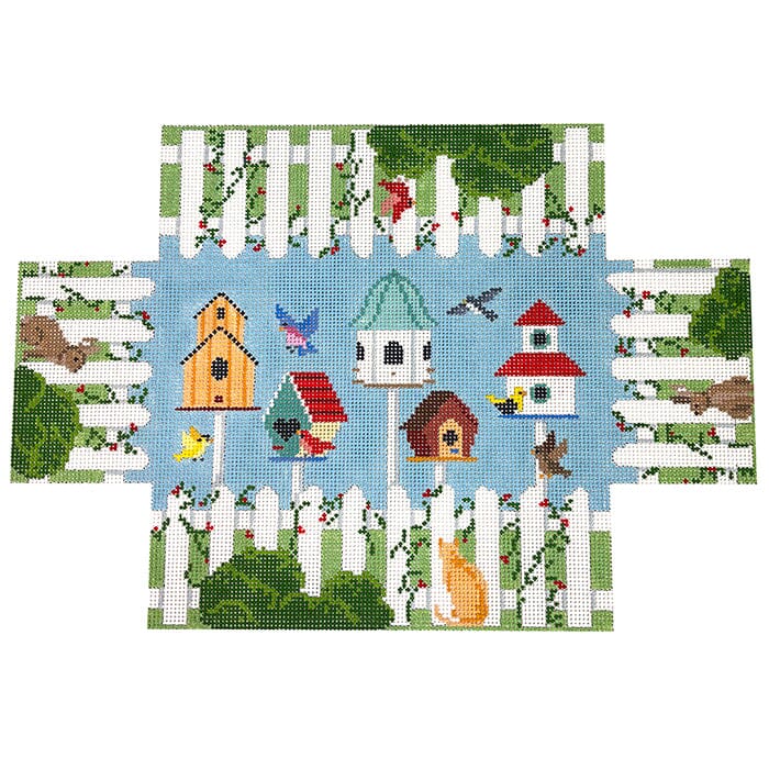 Birdhouses Brick Cover Painted Canvas Susan Roberts Needlepoint Designs Inc.  - 1