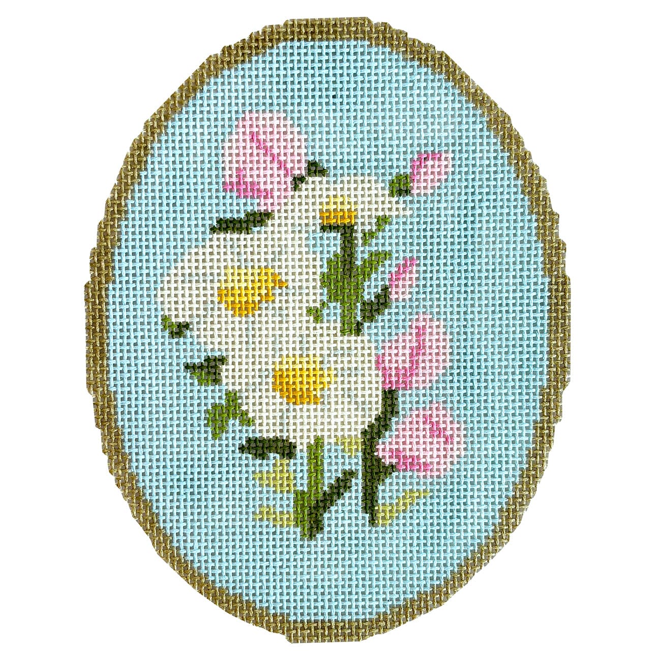 Birth Flowers: April Painted Canvas Atlantic Blue Canvas 
