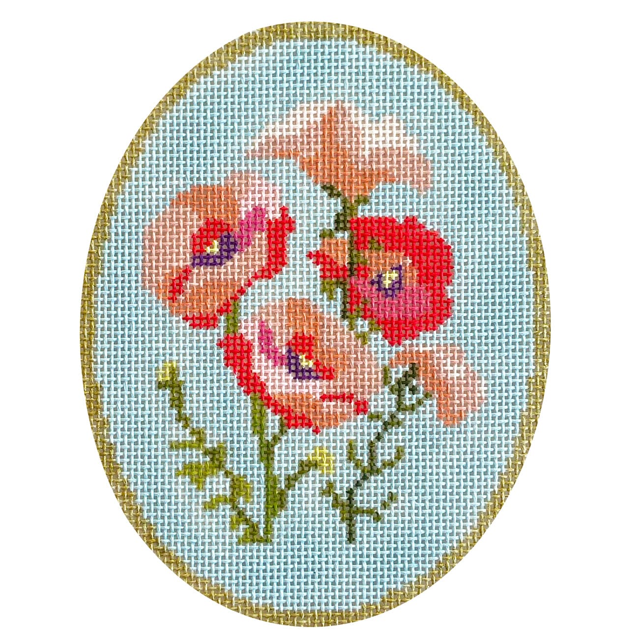 Birth Flowers: August Painted Canvas Atlantic Blue Canvas 
