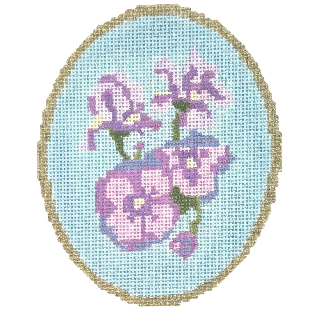 Birth Flowers: February Painted Canvas Atlantic Blue Canvas 
