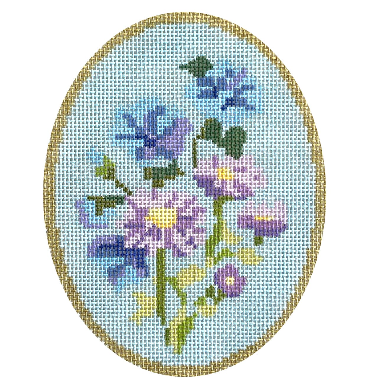 Birth Flowers: July Painted Canvas Atlantic Blue Canvas  - 1