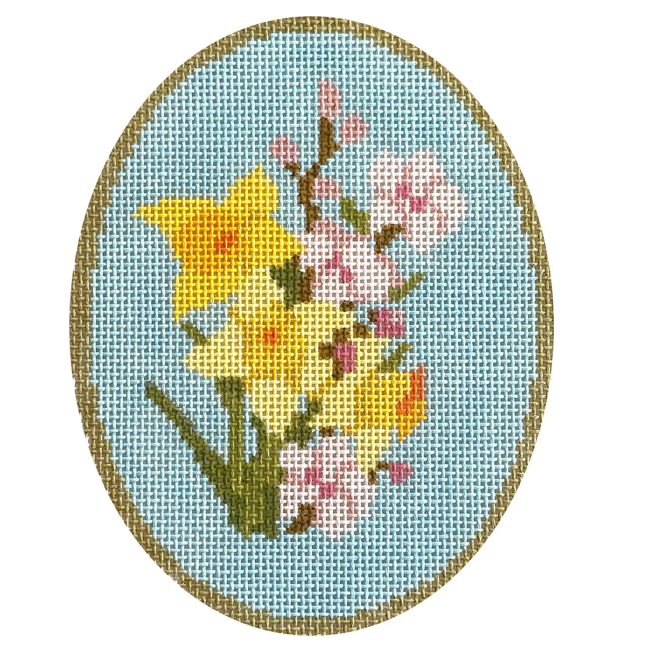 Birth Flowers: March Painted Canvas Atlantic Blue Canvas  - 1