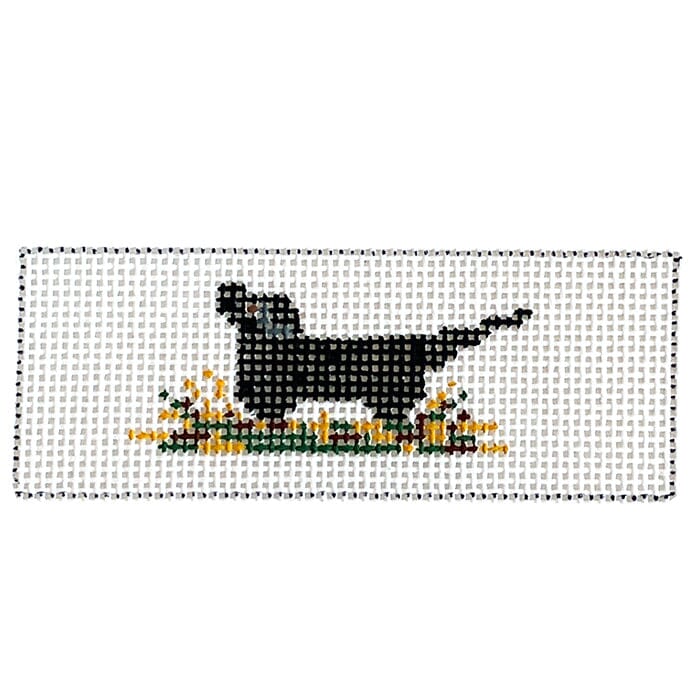 Black Lab in Grass Key Chain Painted Canvas The Meredith Collection 