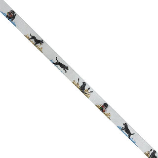 Black Labs Hunting Belt   Medium Painted Canvas Elm Tree Needlepoint 
