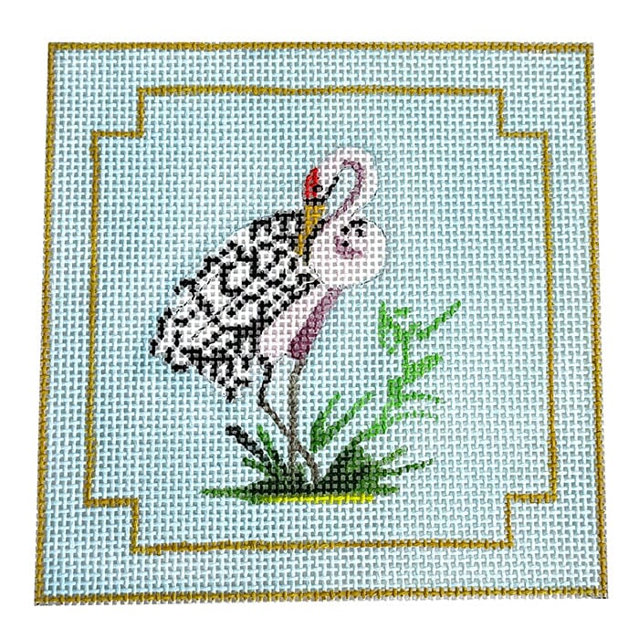 Black & White Bird Coaster Painted Canvas Colors of Praise  - 1