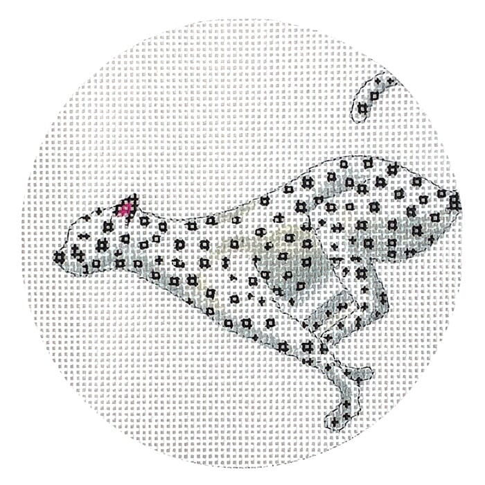 Black & White Cheetah 4" Round Painted Canvas Colors of Praise 
