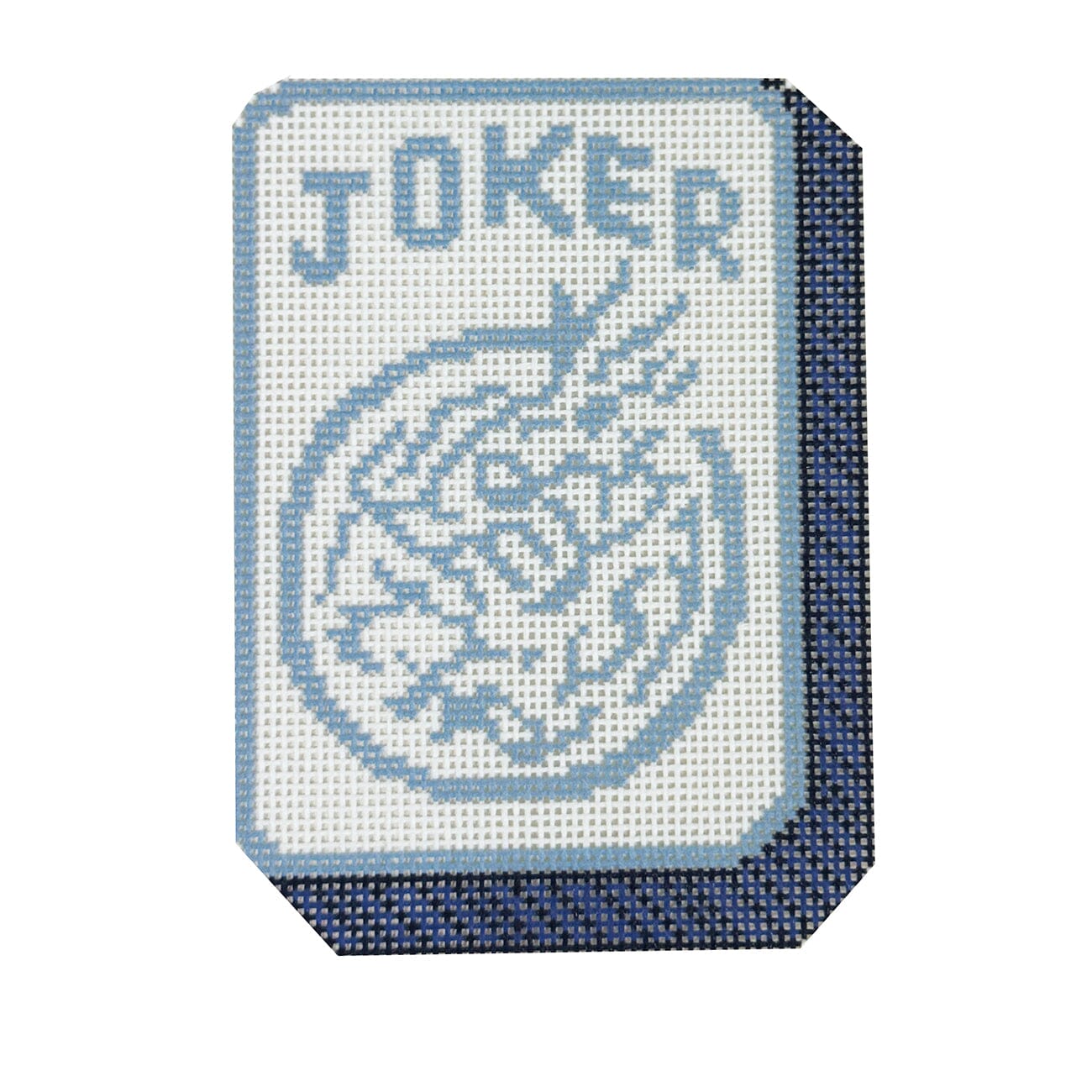 Blue and White Mahjong Joker Printed Canvas KCN Designers 
