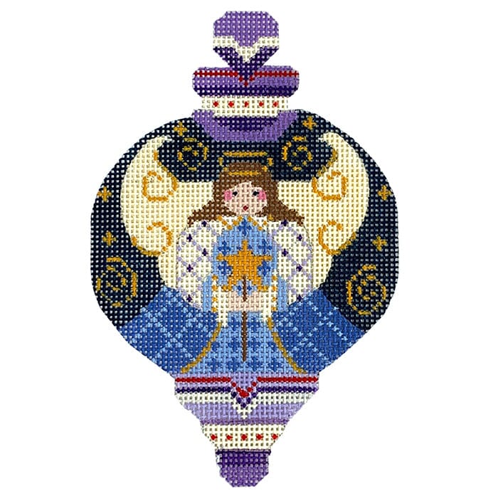 Blue Angel Ornament Painted Canvas Danji Designs  - 1