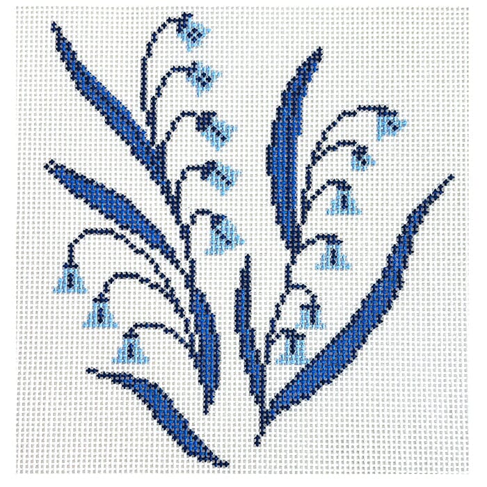 Blue Bonnets Square Painted Canvas Mopsey Designs  - 1