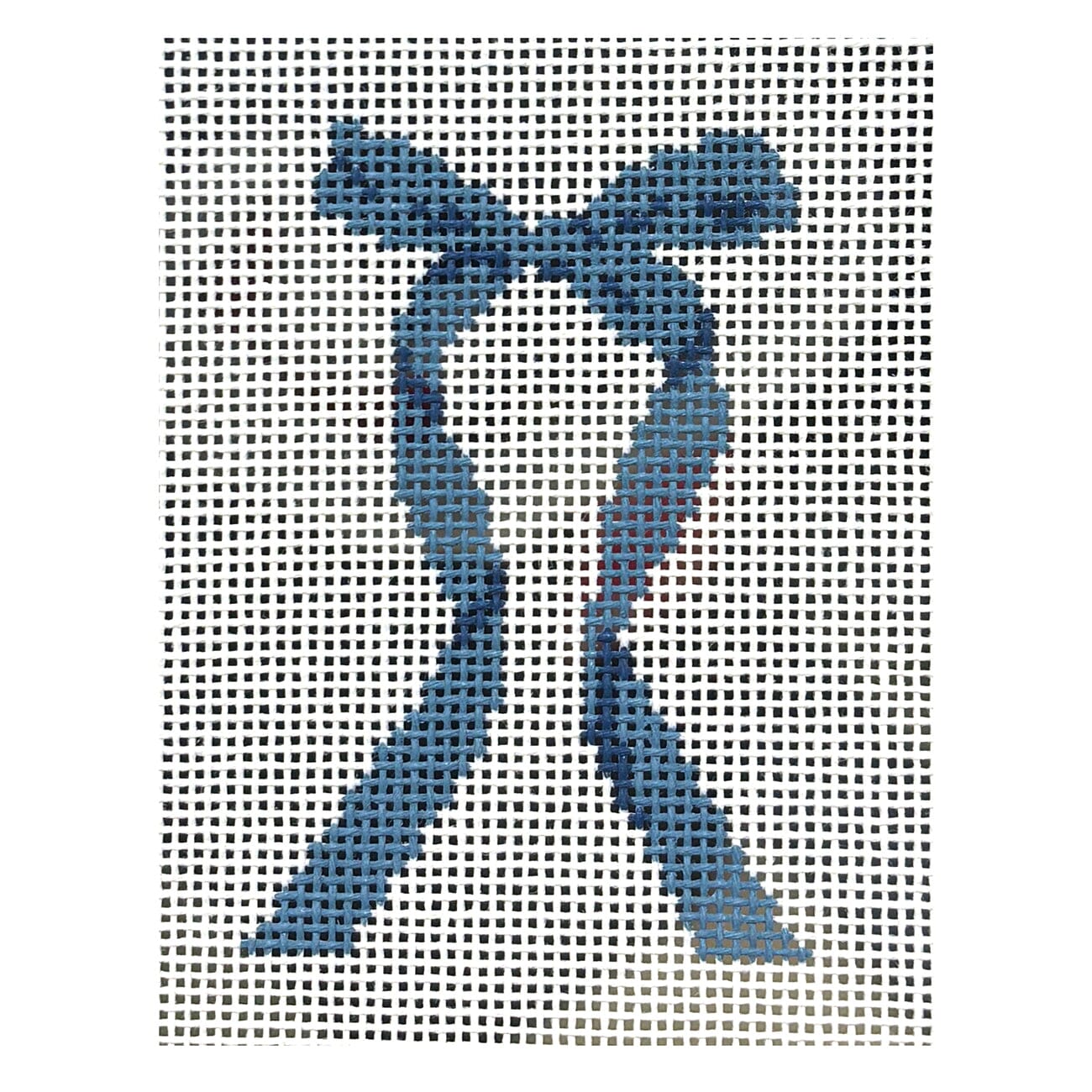 Blue Bow Painted Canvas Goodpoint Needlepoint  - 1