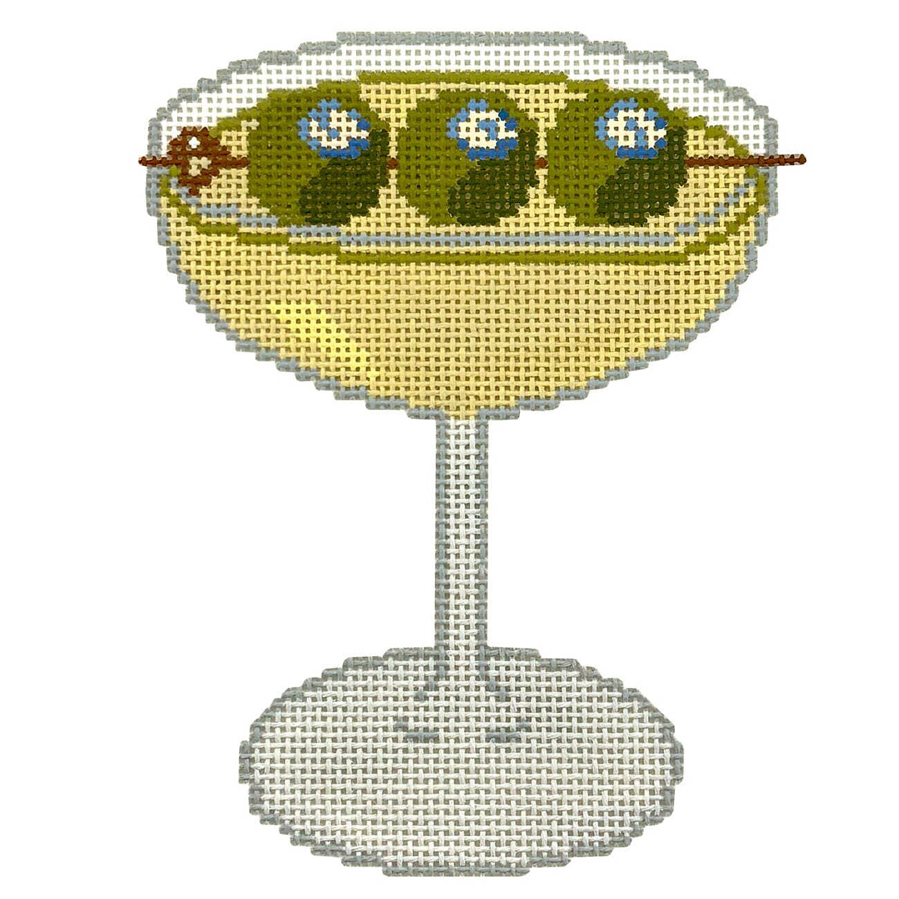 Blue Cheese Olive Martini Painted Canvas Atlantic Blue Canvas 
