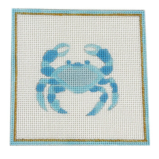 Blue Crab 4" Square Painted Canvas Raymond Crawford Designs 