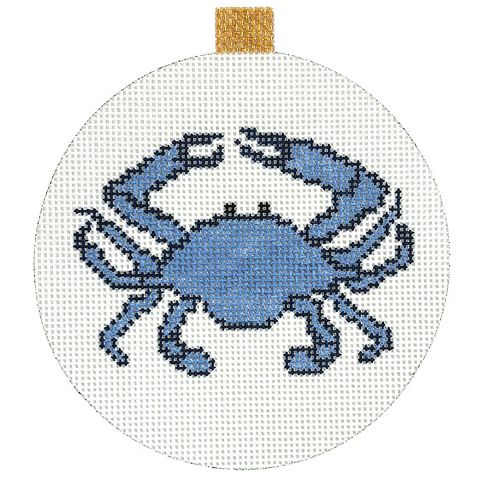 Blue Crab Ornament Painted Canvas Ann Kaye Studio  - 1