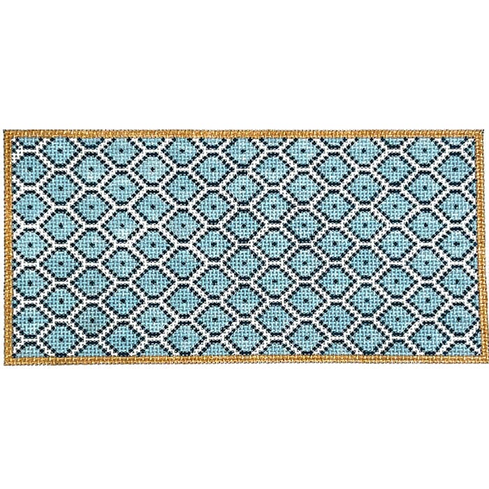 Blue Fish Scale Eyeglass Case Painted Canvas The Gingham Stitchery  - 1
