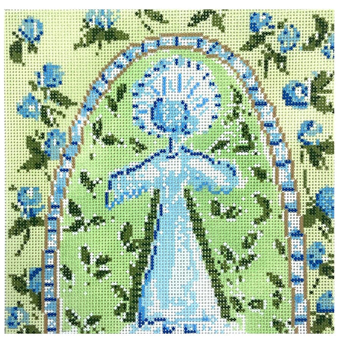 Blue Flower Angel Painted Canvas Camilla Moss 

