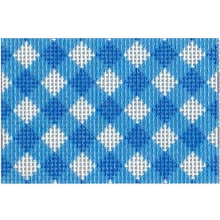 Blue Gingham Insert Printed Canvas Two Sisters Needlepoint 
