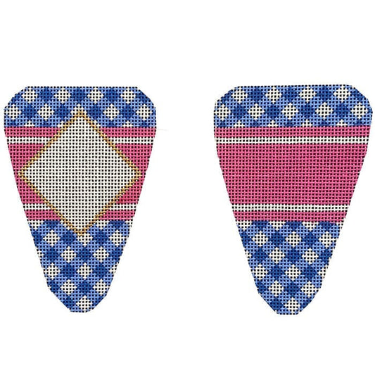 Blue Gingham/Mono Scissor Printed Canvas Two Sisters Needlepoint 