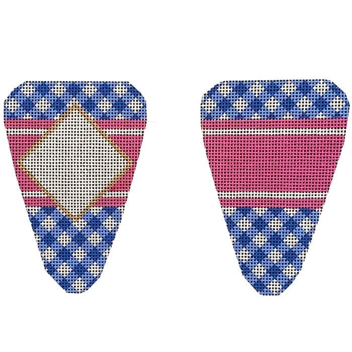 Blue Gingham/Mono Scissor Printed Canvas Two Sisters Needlepoint 
