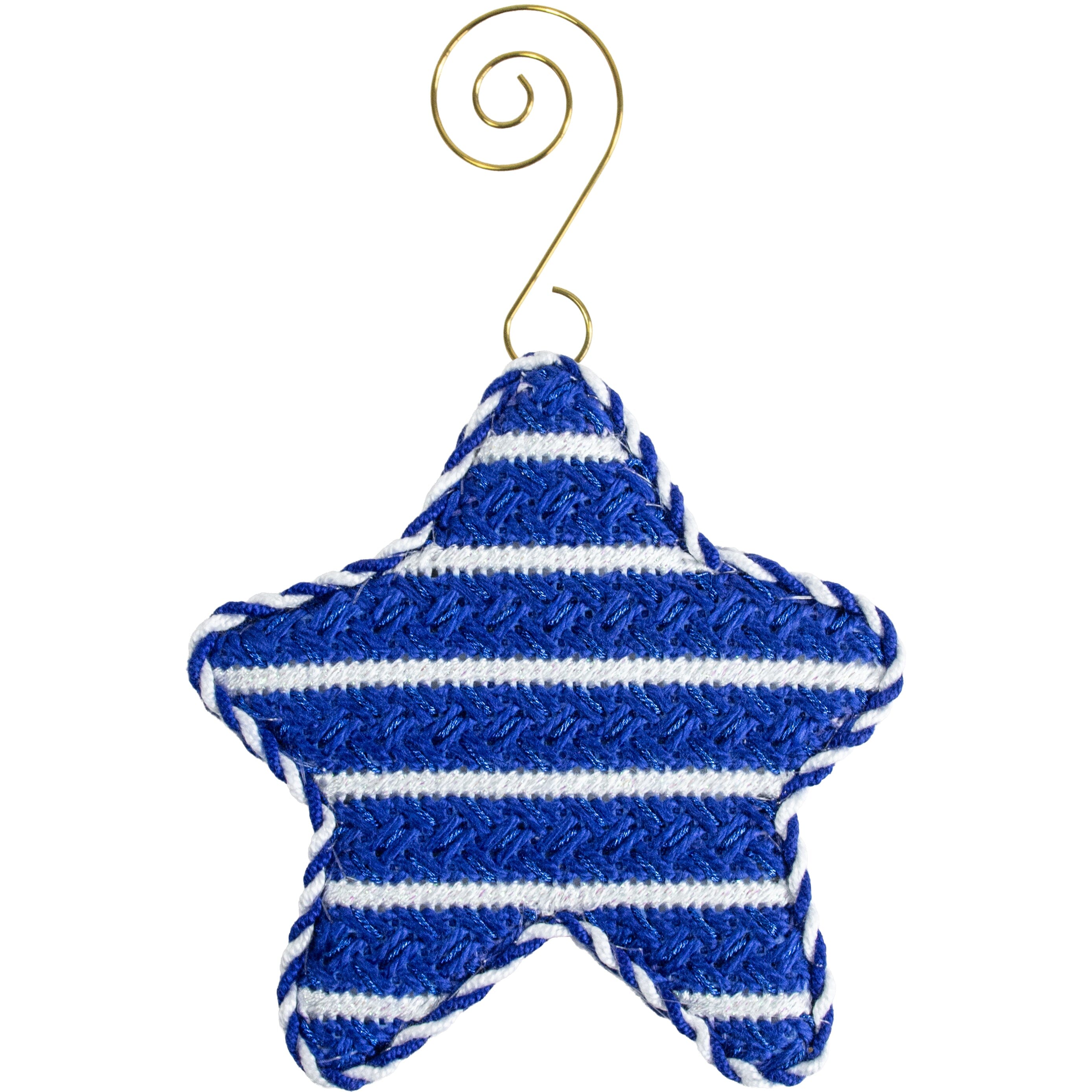 Blue Horizontal Star Printed Canvas Two Sisters Needlepoint  - 1