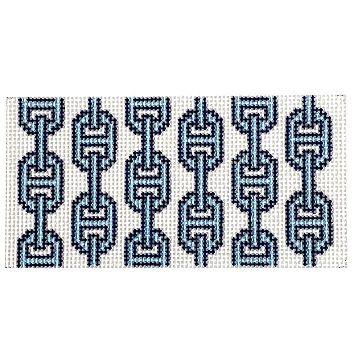 Blue Links 3x6 Insert Painted Canvas Goodpoint Needlepoint 