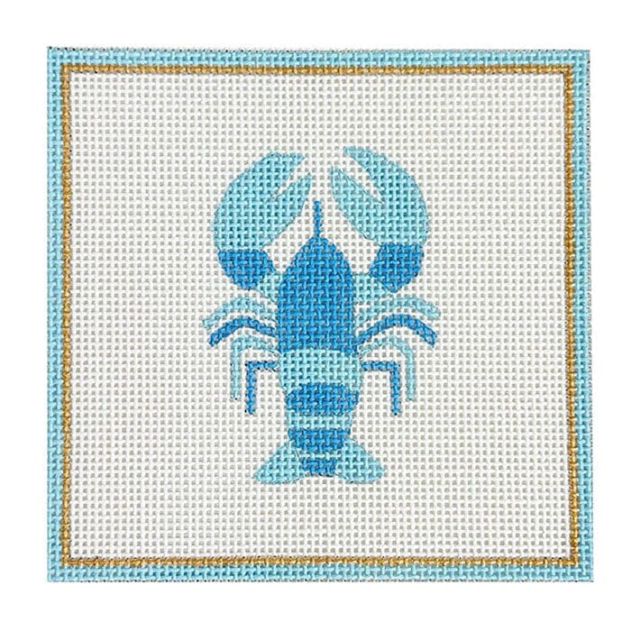 Blue Lobster 4" Square Painted Canvas Raymond Crawford Designs 