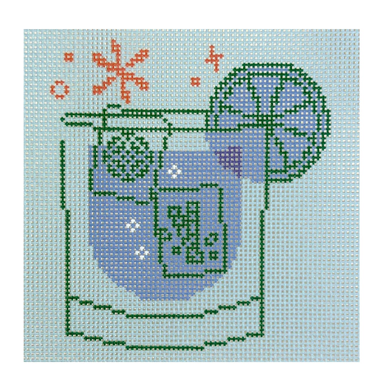Blue Mahjong Cocktail (18 Mesh) Painted Canvas Penny & Penny and Company  - 1