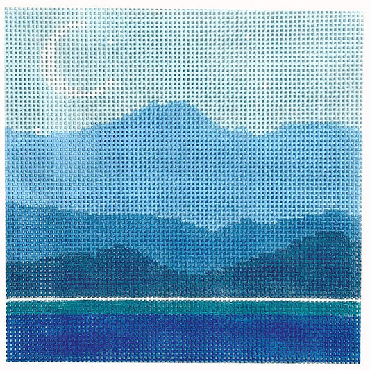 Blue Mountains Square Painted Canvas KCN Designers 