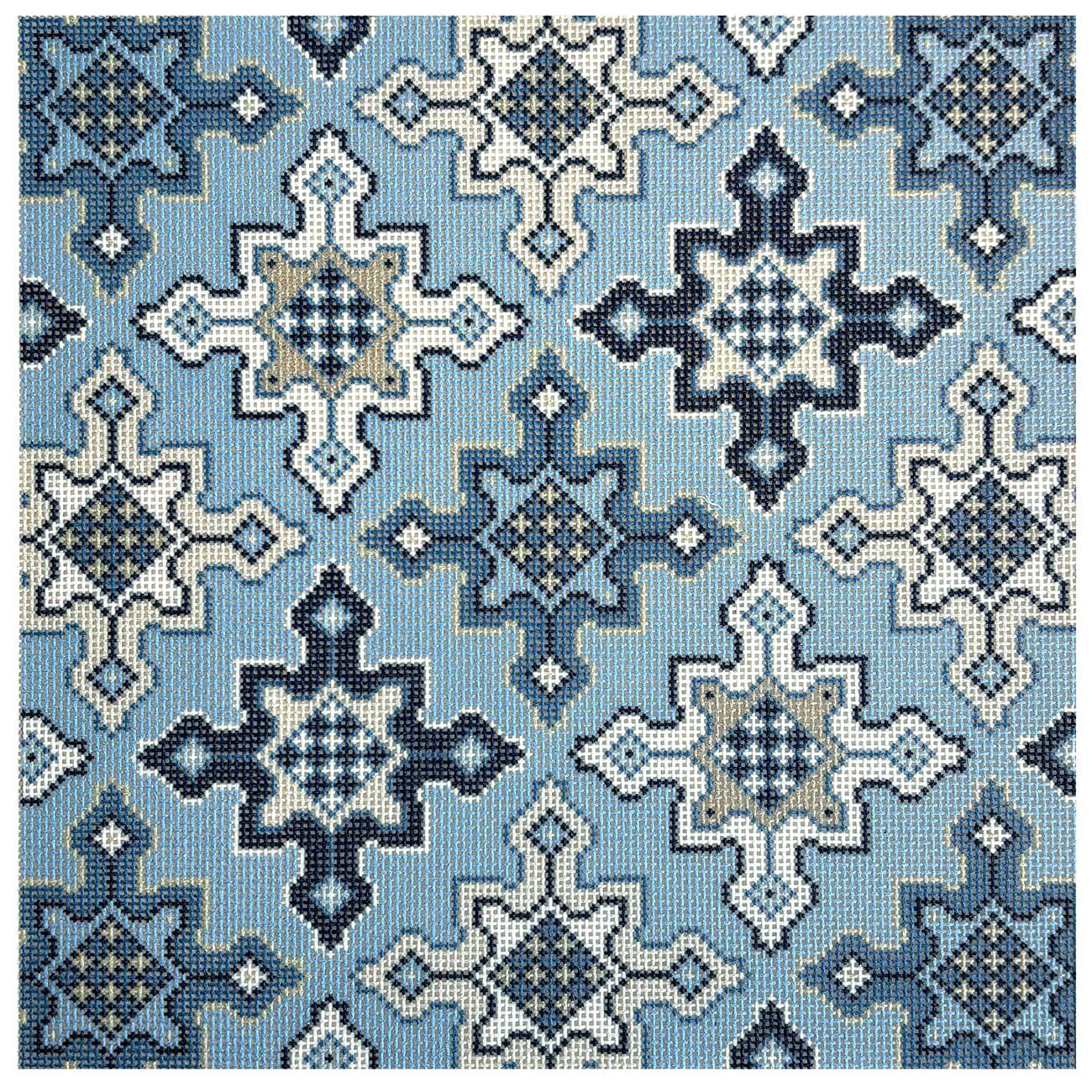 Blue Persian Cross Insert Printed Canvas Needlepoint To Go 
