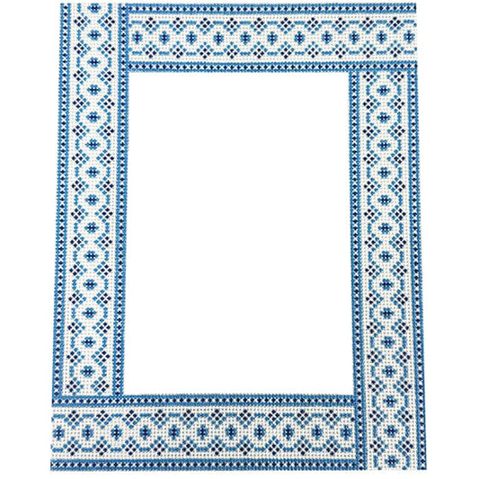 Blue Provence Frame Painted Canvas Anne Fisher Needlepoint LLC 