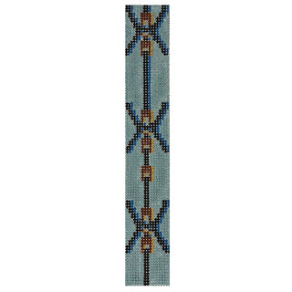 Blue Saddle Keyfob Painted Canvas Anne Fisher Needlepoint LLC 
