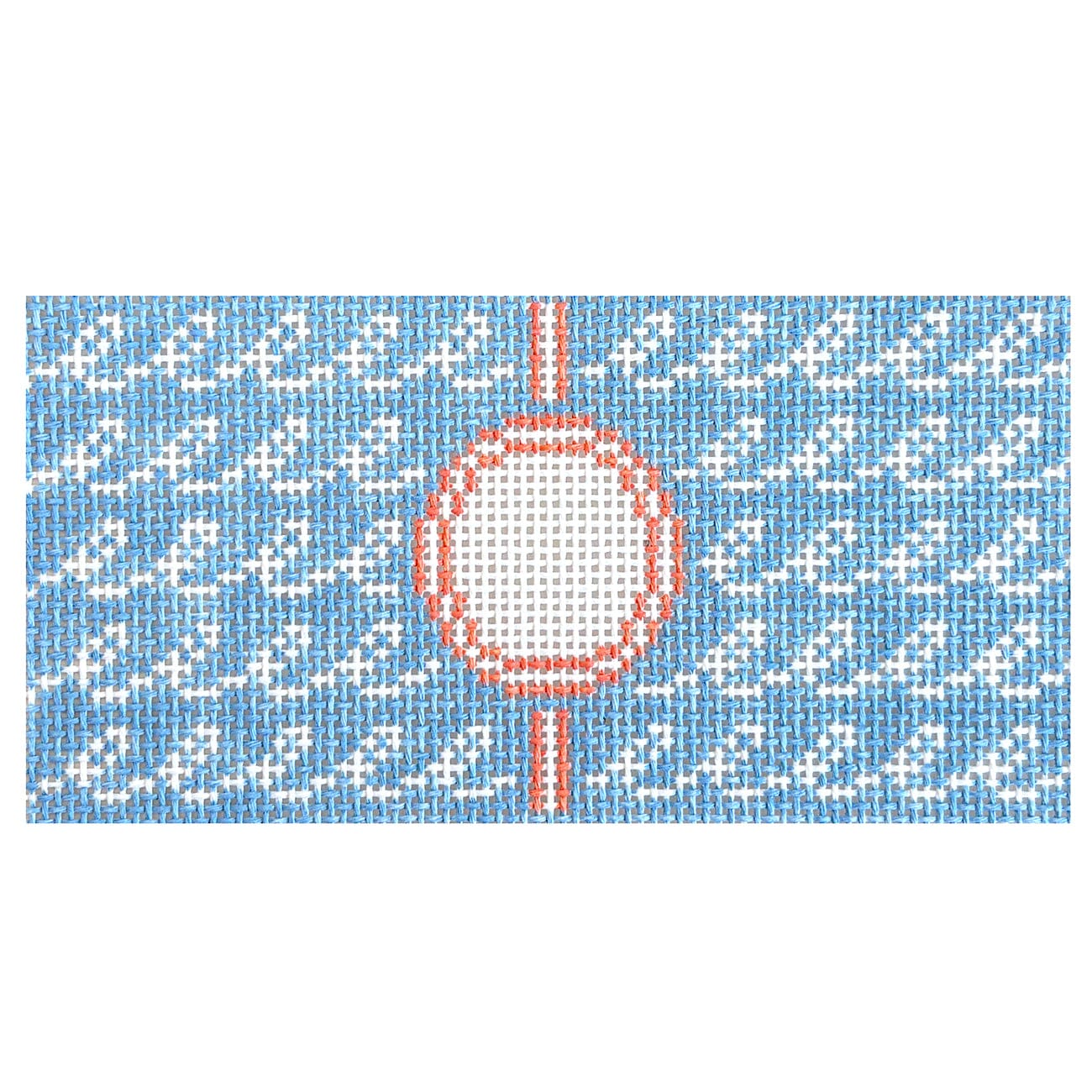 Blue Squiggle Wave Beach 3x6 Painted Canvas Goodpoint Needlepoint  - 1