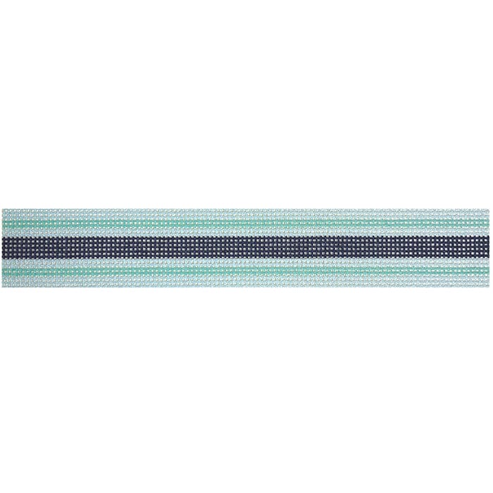 Blue Stripe Key Fob Printed Canvas Two Sisters Needlepoint 