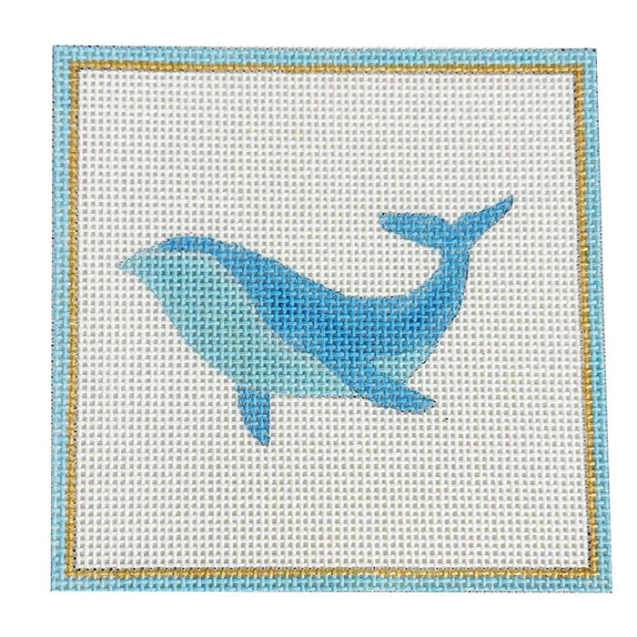 Blue Whale 4" Square painted canvas Raymond Crawford Designs 