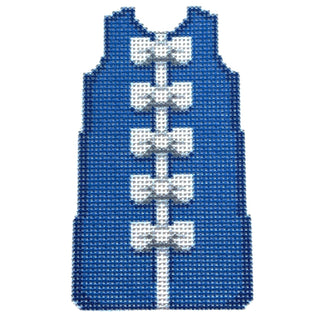Blue/White Bow Mini Shift Printed Canvas Two Sisters Needlepoint 
