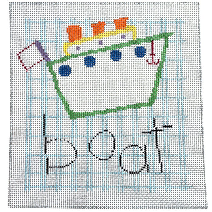 Boat 8"   Children's Collection Painted Canvas Jean Smith 
