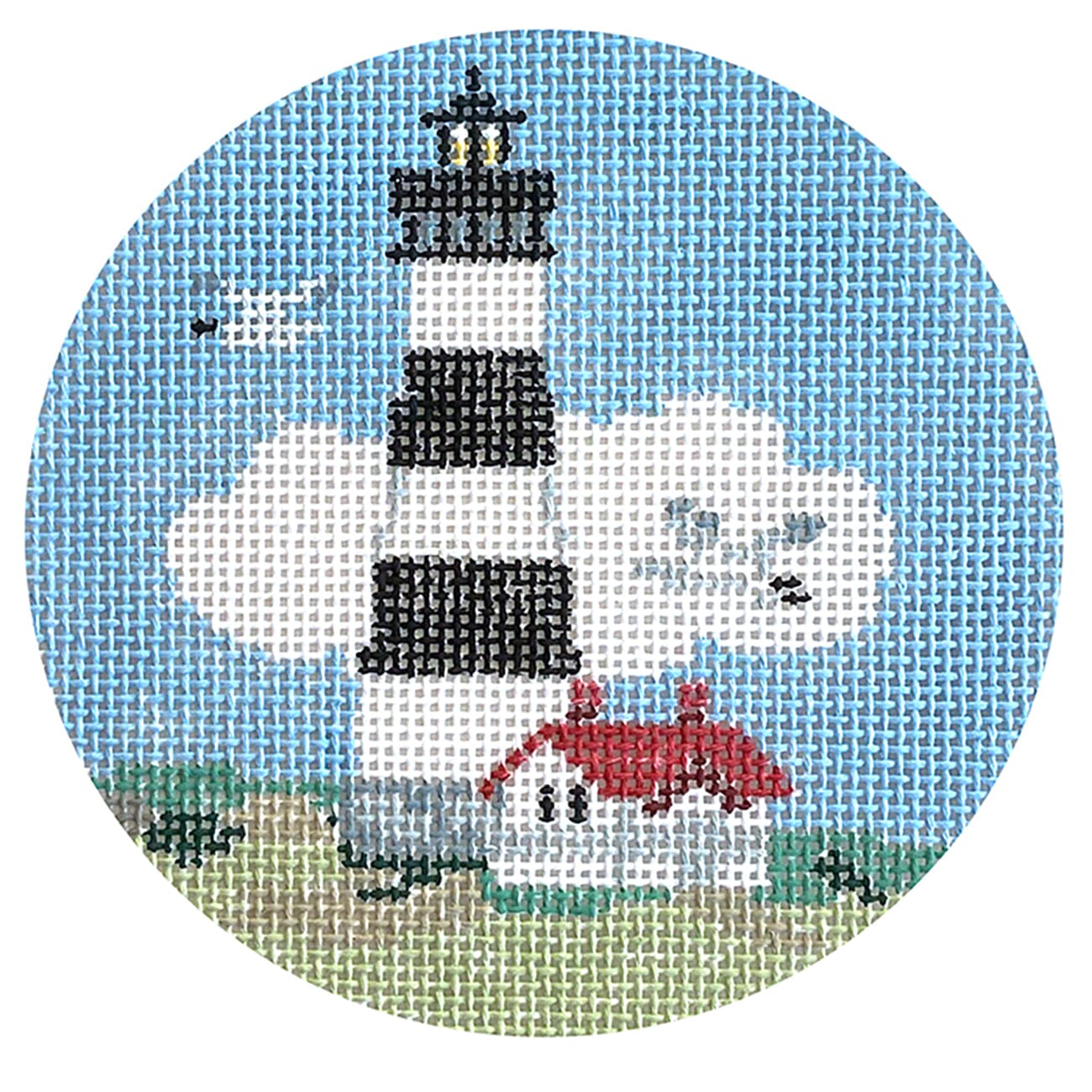 Bodie Island Lighthouse Round Painted Canvas Kathy Schenkel Designs 
