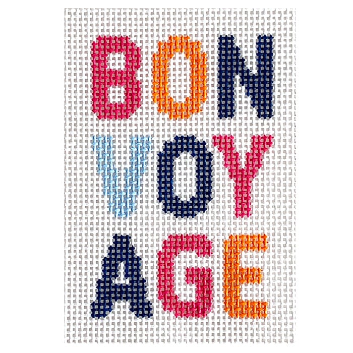 Bon Voyage Passport Insert - Navy Orange Pink Painted Canvas Love MHB Studio 