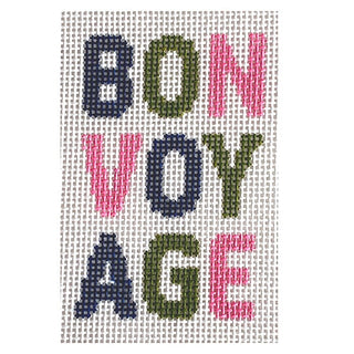 Bon Voyage Passport Insert   Navy Pink Green Painted Canvas Love MHB Studio 
