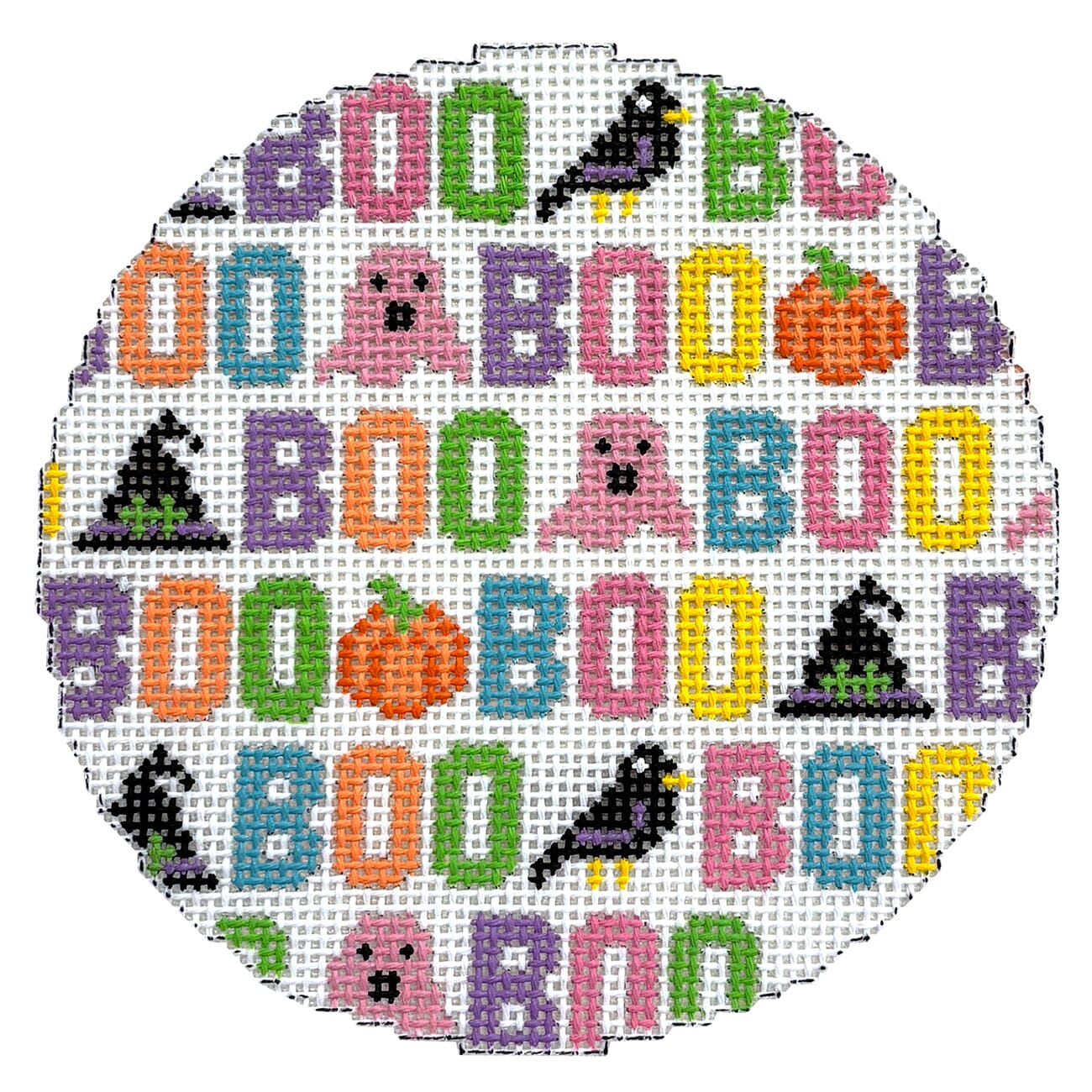 Boo, Boo, Boo Round Painted Canvas Kay Irby  - 1