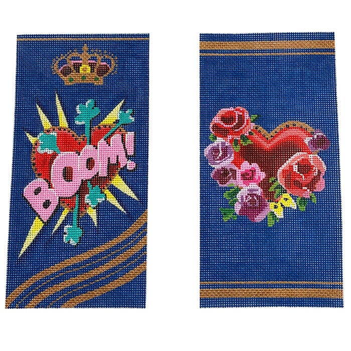Boom! Heart Double Eyeglass Case Painted Canvas Colors of Praise 
