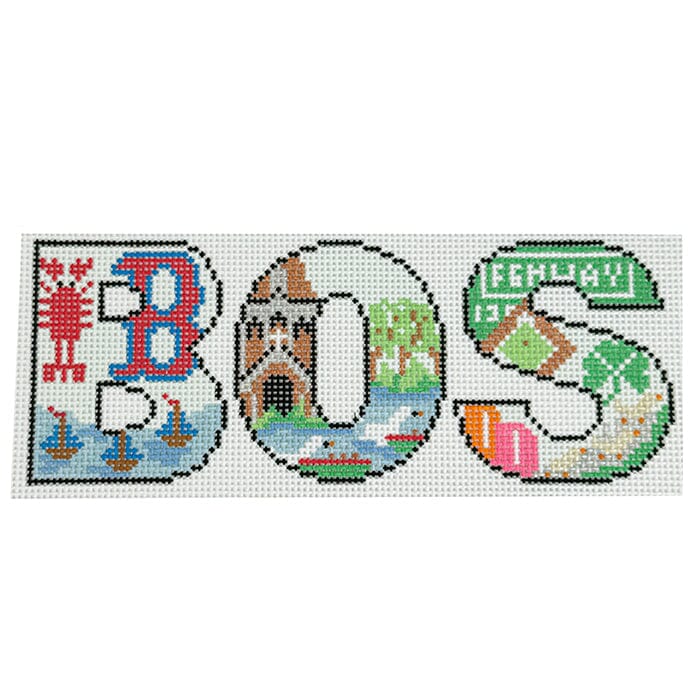 BOS Letters - Boston - 13 mesh Painted Canvas Atlantic Blue Canvas 