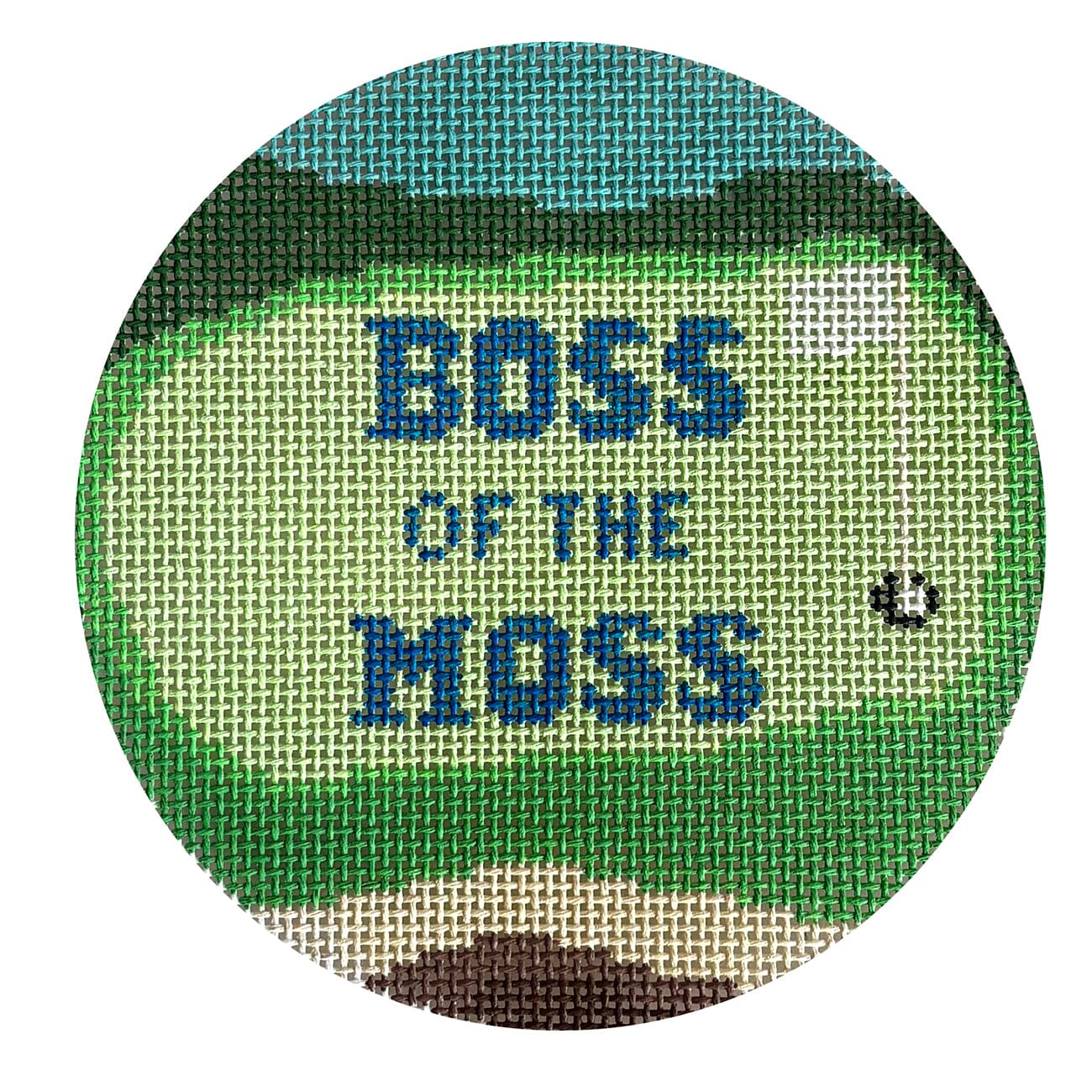 Boss of the Moss Round Painted Canvas The Gingham Stitchery  - 1